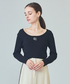 GRACE CONTINENTAL ロゴ刺繍リブトップ