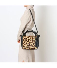 INTER-CHAUSSURES 【ANDREA CARDONE】レザーハンドルレオパード柄ハンドバッグ
