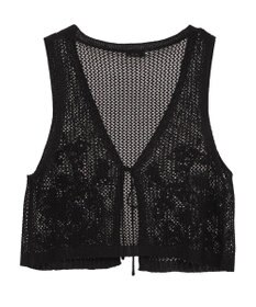 earth music&ecology フラワー刺繍メッシュベスト