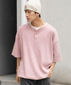 WEGO 【ユニセックス着用ITEM/MLサイズ展開】スラブヘンリーネックT（SS）