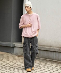 WEGO 【ユニセックス着用ITEM/MLサイズ展開】スラブヘンリーネックT（SS）