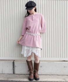 WEGO 【ユニセックス着用ITEM/MLサイズ展開】スラブヘンリーネックT（SS）