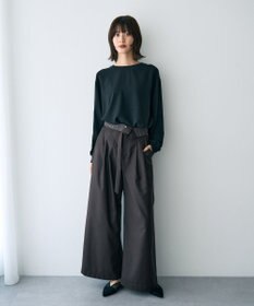 YECCA VECCA リブMIXジョーゼットブラウス