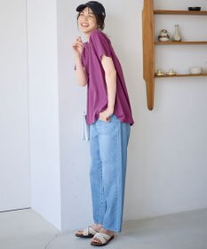 ANY L 【汗ジミ防止加工】シルケットスムースバックギャザーチュニック