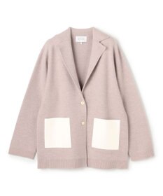 BEIGE， CHICORA / レザーポケット付きウールニットジャケット