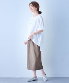 ANY ハイツイストコットンポンチョ風Tシャツ