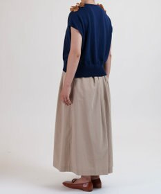 muuc 〈綿100%〉〈涼しいワッシャー生地〉〈裾タック入り〉ワイドパンツ