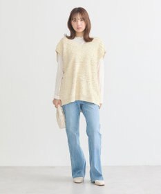 earth music&ecology セルフカットフレアデニムパンツ