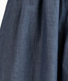 muuc 〈綿100%〉〈涼しいワッシャー生地〉〈裾タック入り〉ワイドパンツ