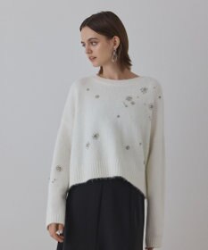 GRACE CONTINENTAL ビジューニットトップ