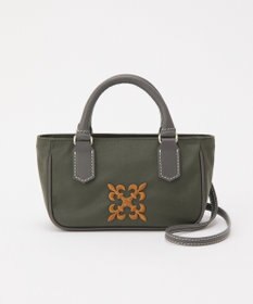 russet 《モノグラム刺繍》コーデュラナイロン2WAYミニショルダーバッグ（CE-1778）