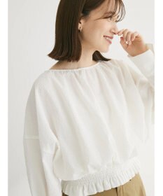 Green Parks 裾シャーリングブラウス