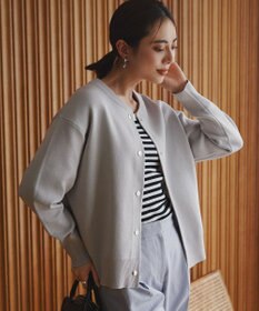 ICB  コットンポリエステルスムース カーディガン シルバー