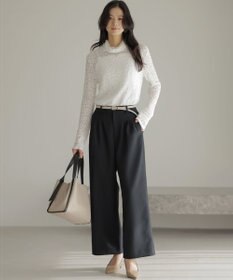 組曲 【WEB限定】フラワーチュールタートルネック カットソー