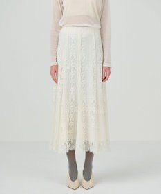 GRACE CONTINENTAL ストライプレースフレアスカート