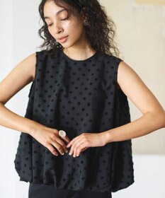 #Newans ジャガードドットバルーンブラウス