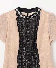 GRACE CONTINENTAL ビジュー衿レースドレス