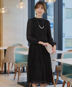 Tiaclasse 【洗える】レースコンビフレアワンピース