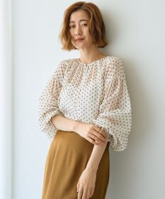 YECCA VECCA シアードットジャガードブラウス