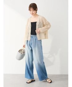 Green Parks インド綿　レース編みカーディガン