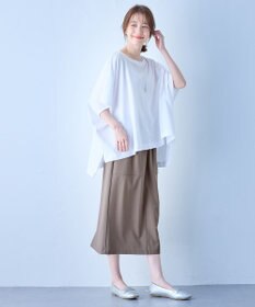 ANY ハイツイストコットンポンチョ風Tシャツ