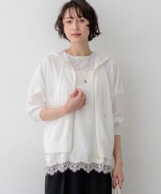 23区 【先行予約】シャイニーシアーニット ジップアップ パーカー