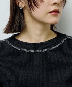 Green Parks ラメライン入りリブニットプルオーバー