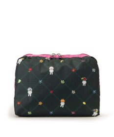 LeSportsac EXTRA LARGE RECTANGULAR COSMETIC/ミッフィーオーチャードグリーン/ピンク
