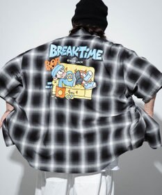 WEGO 【ユニセックス着用アイテム/綿100%/MLサイズ展開】別注NEW　JACKオンブレチェックシャツ（S）