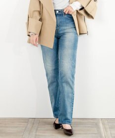 caqu modern straight レギュラーストレートデニムパンツ USED WASH