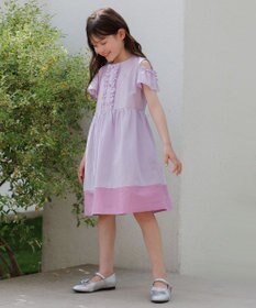 組曲 KIDS 【UVケア】【110-140㎝】バイカラー ワンピース