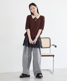 earth music&ecology バイカラーポロニット