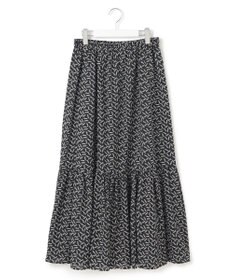 23区 L 【洗える】エスパドリーユプリント ティアード スカート