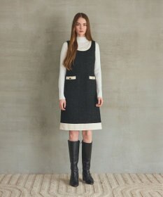 GRACE CONTINENTAL ツイードトリミングワンピース