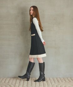 GRACE CONTINENTAL ツイードトリミングワンピース