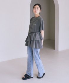 earth music&ecology 異素材ドッキンググラフィックTシャツ