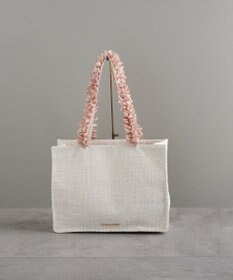 Maison de FLEUR ツイードフリルハンドルスクエアトートMバッグ