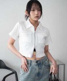 WEGO ポケットデザインWZIPトップス