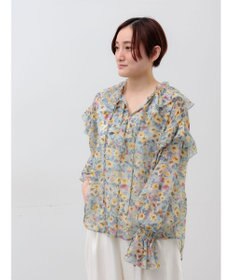 Te chichi フラワープリントフリルブラウス