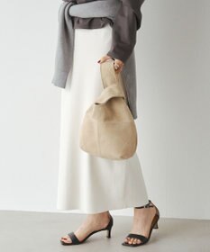 russet 【2025AW新作】本革スエード巾着ハンドバッグ(CE-1582)