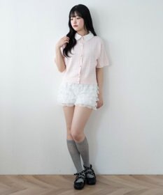 WEGO キンボタンエリツキケーブルニット