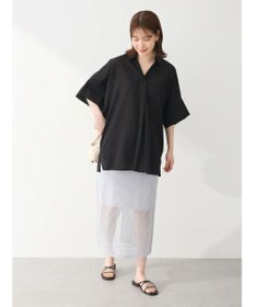 Green Parks ２ｗａｙ　メッシュ編みニットＩラインスカート（ペチ付き）