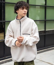 WEGO フリース ハーフZIPプルオーバー