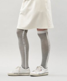 23区GOLF 【WOMEN】ラインロゴ ニーハイソックス ライトグレー系