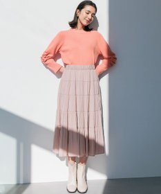 組曲 L Elena フリルスリーブ ニットプルオーバー