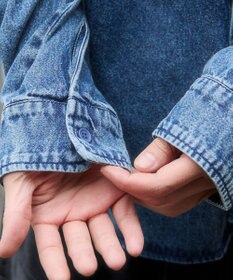 WEGO デニムフードシャツ（LS）