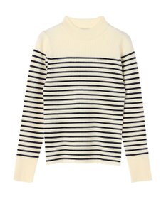 earth music&ecology ゴールド釦スリーブリブプルオーバー