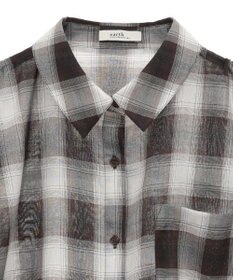 earth music&ecology 【2WAY】２ｗａｙショルダードロストリボンチェックシャツ