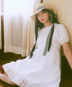 earth music&ecology ロゴプレート付きパフスリーブプルオーバー