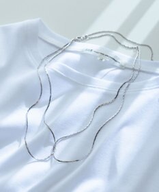 23区 【Oggi10月号掲載】ダブルチェーン ネックレス シルバー系